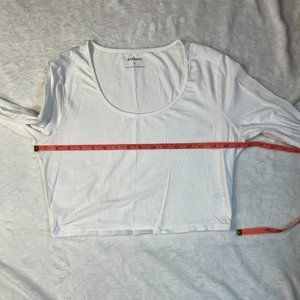 3 for $20. Express white plain crop top scoop neckline long sleeves shirt L.